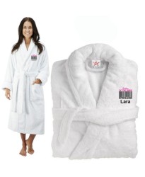 Deluxe Terry cotton with sister of the bride barcode CUSTOM TEXT Embroidery bathrobe